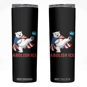 Abolish Ice Skinny Tumbler Funny Polar Bear Kicking Crown TS12 Black Print Your Wear
