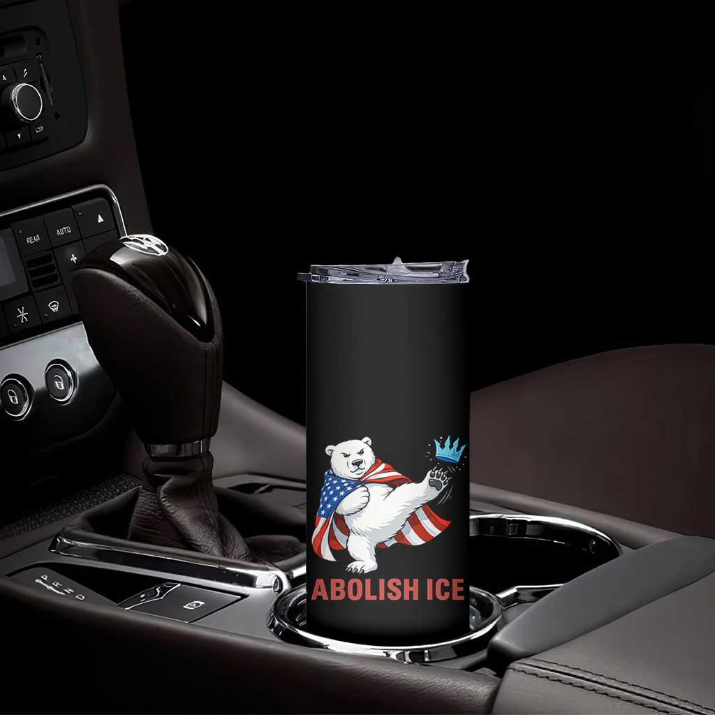 Abolish Ice Skinny Tumbler Funny Polar Bear Kicking Crown TS12 Print Your Wear