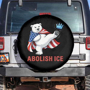 Abolish Ice Spare Tire Cover Funny Polar Bear Kicking Crown TS12 No hole Black Print Your Wear