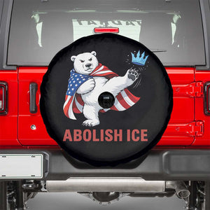 Abolish Ice Spare Tire Cover Funny Polar Bear Kicking Crown TS12 Black Print Your Wear