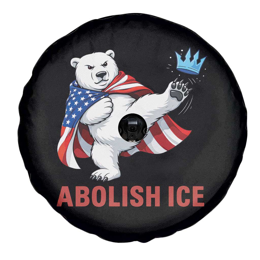 Abolish Ice Spare Tire Cover Funny Polar Bear Kicking Crown TS12 Print Your Wear