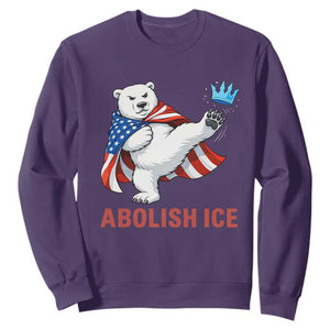 Abolish Ice Sweatshirt Funny Polar Bear Kicking Crown TS12 Purple Print Your Wear