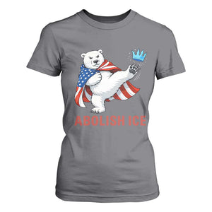 Abolish Ice T Shirt For Women Funny Polar Bear Kicking Crown TS12 Charcoal Print Your Wear