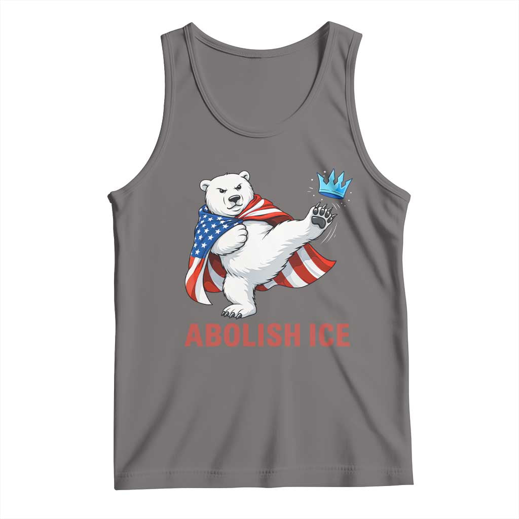 Abolish Ice Tank Top Funny Polar Bear Kicking Crown TS12 Deep Heather Print Your Wear