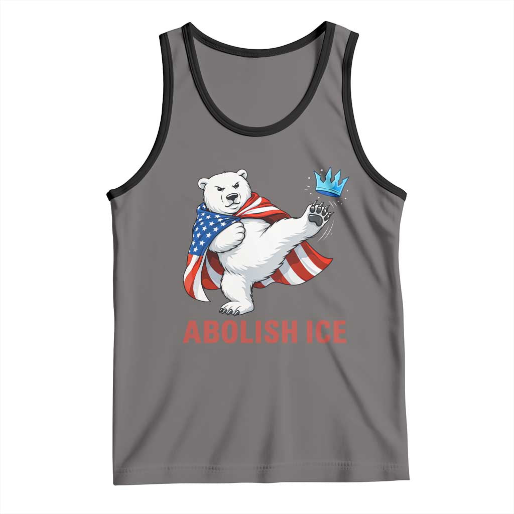 Abolish Ice Tank Top Funny Polar Bear Kicking Crown TS12 Deep Heather Black Print Your Wear