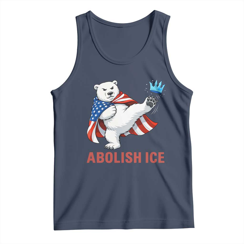 Abolish Ice Tank Top Funny Polar Bear Kicking Crown TS12 Navy Print Your Wear