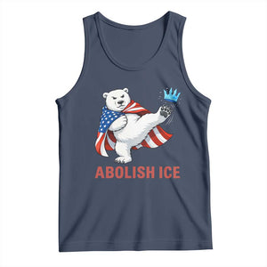 Abolish Ice Tank Top Funny Polar Bear Kicking Crown TS12 Navy Print Your Wear