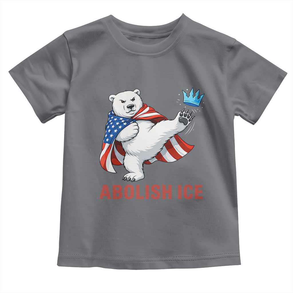 Abolish Ice Toddler T Shirt Funny Polar Bear Kicking Crown TS12 Charcoal Print Your Wear