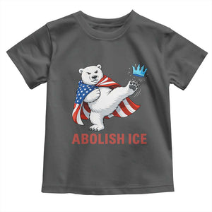 Abolish Ice Toddler T Shirt Funny Polar Bear Kicking Crown TS12 Dark Heather Print Your Wear