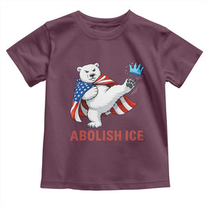 Abolish Ice Toddler T Shirt Funny Polar Bear Kicking Crown TS12 Maroon Print Your Wear
