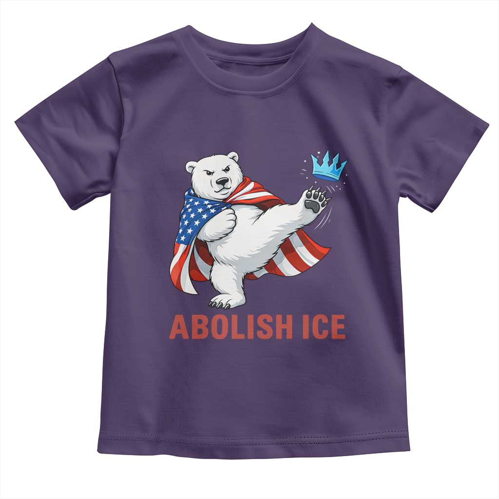 Abolish Ice Toddler T Shirt Funny Polar Bear Kicking Crown TS12 Purple Print Your Wear