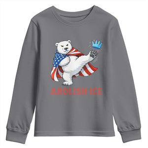 Abolish Ice Youth Sweatshirt Funny Polar Bear Kicking Crown TS12 Charcoal Print Your Wear