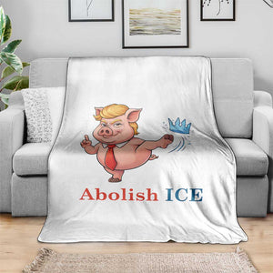 Protest Pig Kicking Icy Crown Throw Blanket Political Humor Gift TS12 Print Your Wear