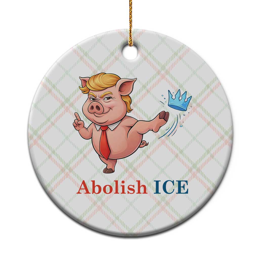 Protest Pig Kicking Icy Crown Ceramic Ornament Political Humor Gift TS12 1pc Christmas Plaid Print Your Wear