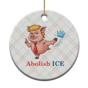 Protest Pig Kicking Icy Crown Ceramic Ornament Political Humor Gift TS12 1pc Christmas Plaid Print Your Wear