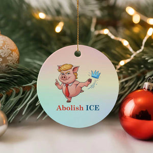 Protest Pig Kicking Icy Crown Ceramic Ornament Political Humor Gift TS12 1pc Pastel Print Your Wear