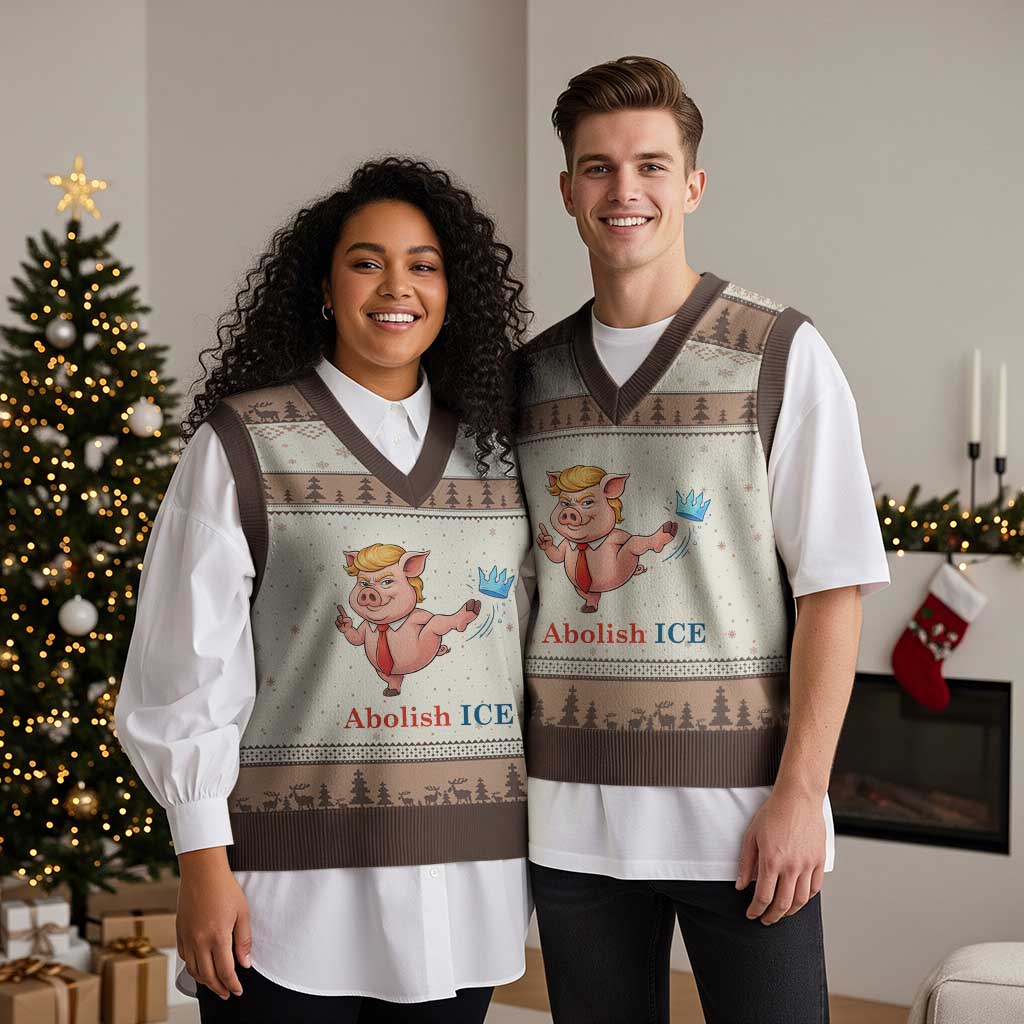 Protest Pig Kicking Icy Crown V-Neck Knit Sweater Vest Political Humor Gift TS12 Mocha Mousse Print Your Wear
