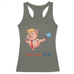 Protest Pig Kicking Icy Crown Racerback Tank Top Political Humor Gift TS12 Military Green Print Your Wear