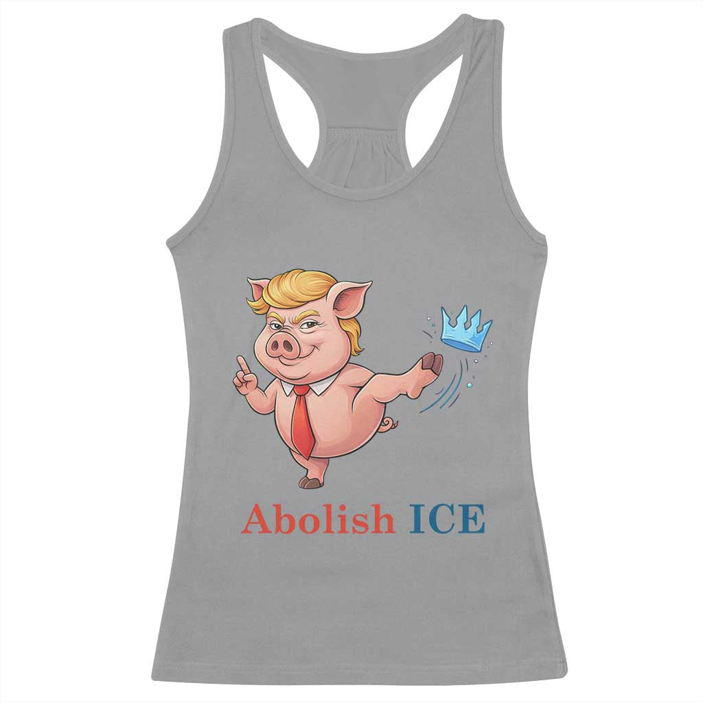 Protest Pig Kicking Icy Crown Racerback Tank Top Political Humor Gift TS12 Sport Gray Print Your Wear