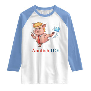 Protest Pig Kicking Icy Crown Raglan Shirt Political Humor Gift TS12 White Carolina Blue Print Your Wear