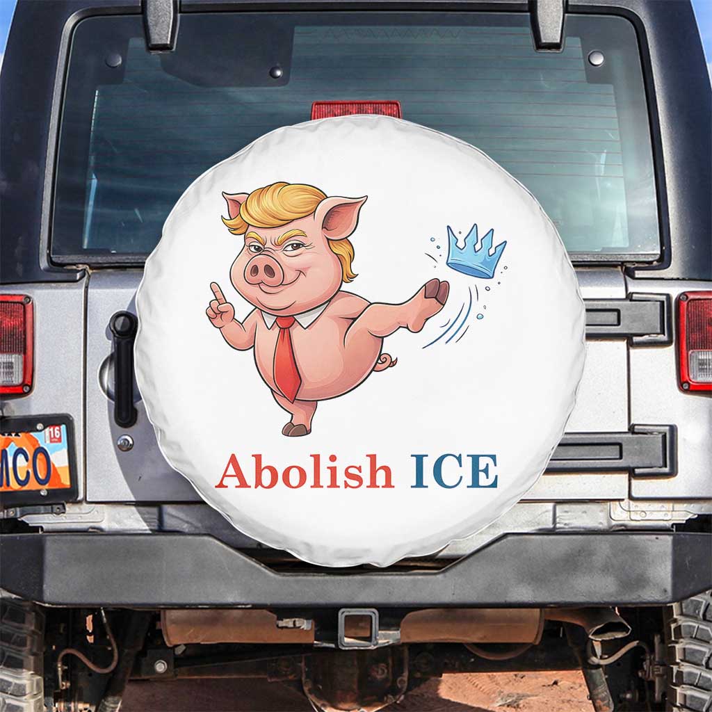 Protest Pig Kicking Icy Crown Spare Tire Cover Political Humor Gift TS12 No hole White Print Your Wear