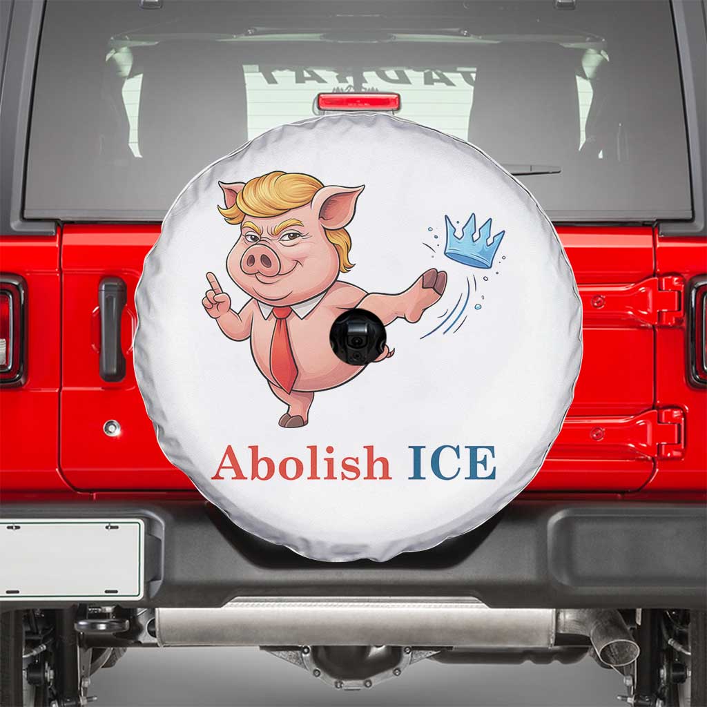 Protest Pig Kicking Icy Crown Spare Tire Cover Political Humor Gift TS12 White Print Your Wear