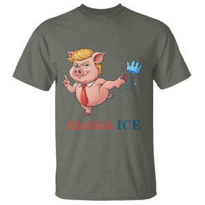 Protest Pig Kicking Icy Crown T Shirt Political Humor Gift TS12 Military Green Print Your Wear