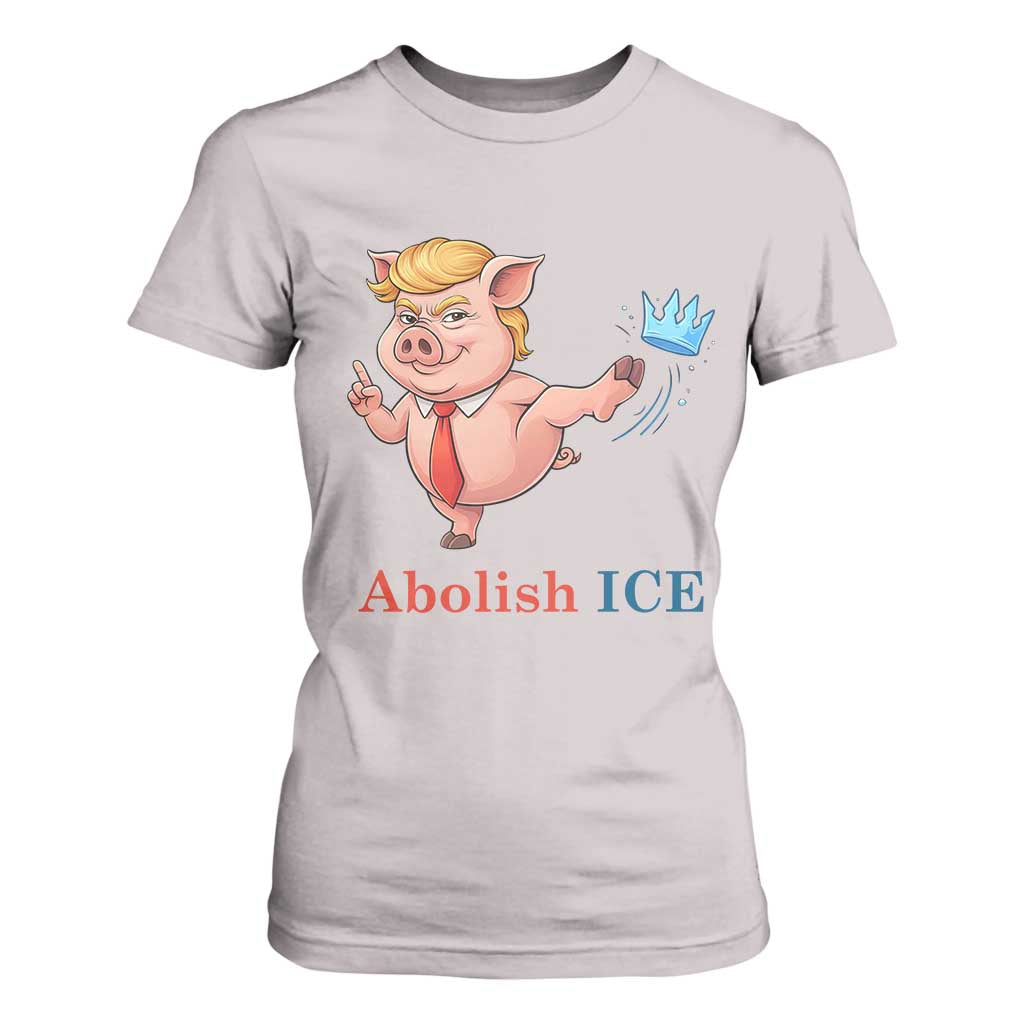 Protest Pig Kicking Icy Crown T Shirt For Women Political Humor Gift TS12 Ice Gray Print Your Wear