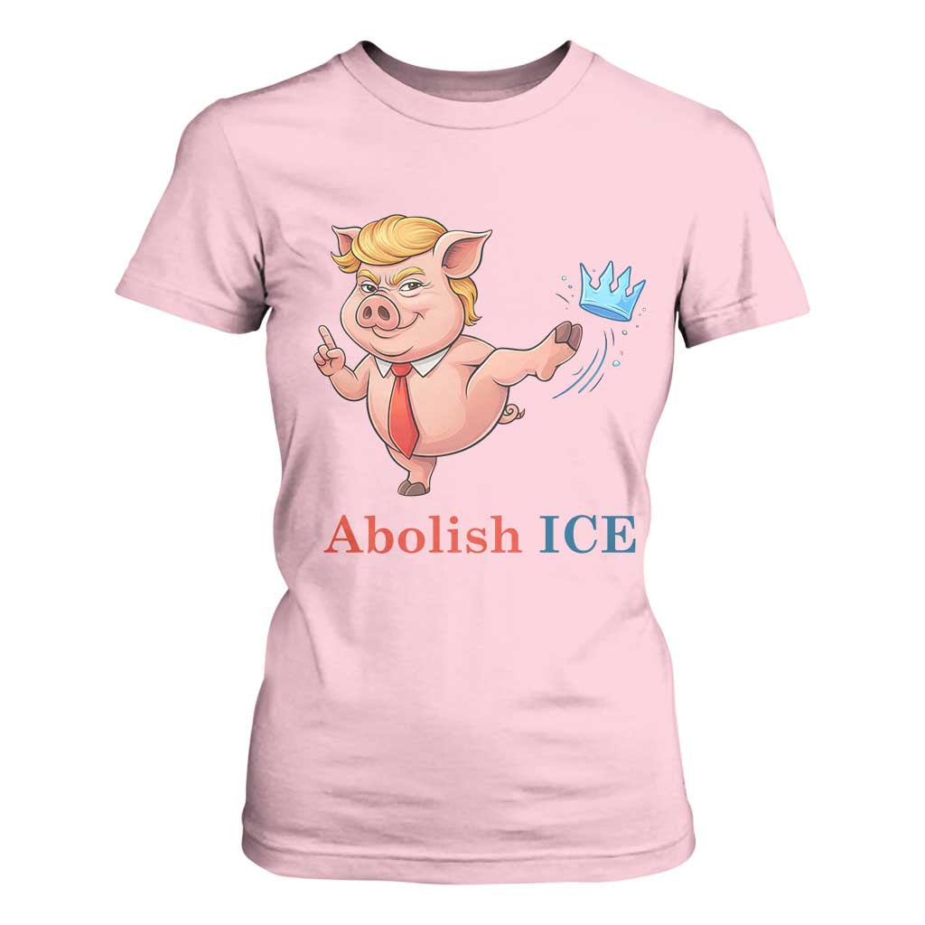 Protest Pig Kicking Icy Crown T Shirt For Women Political Humor Gift TS12 Light Pink Print Your Wear