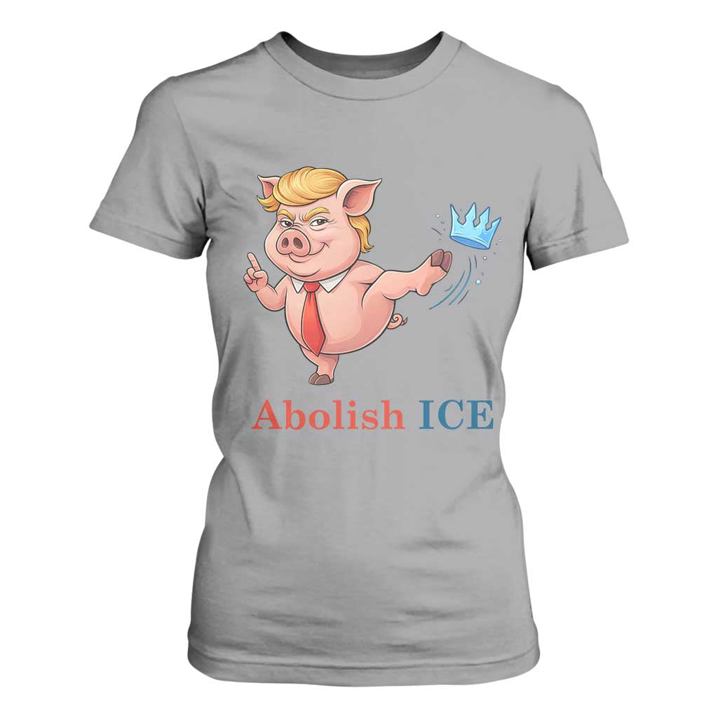 Protest Pig Kicking Icy Crown T Shirt For Women Political Humor Gift TS12 Sport Gray Print Your Wear