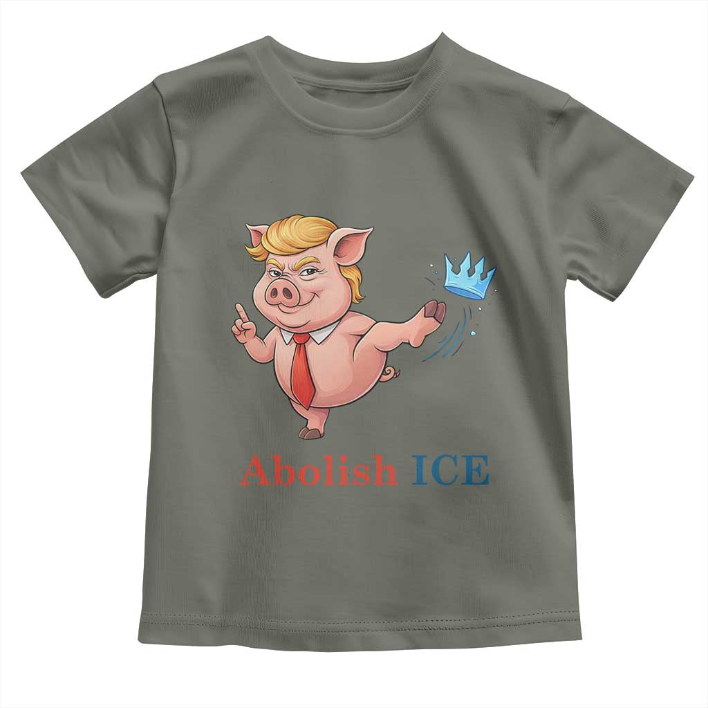 Protest Pig Kicking Icy Crown Toddler T Shirt Political Humor Gift TS12 Military Green Print Your Wear