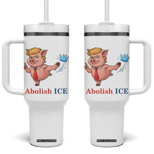 Protest Pig Kicking Icy Crown Tumbler With Handle Political Humor Gift TS12 One Size: 40 oz White Print Your Wear