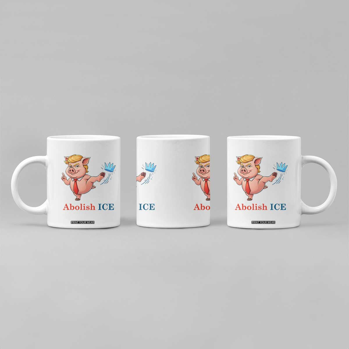 Protest Pig Kicking Icy Crown Coffee Mug Political Humor Gift TS12 Print Your Wear