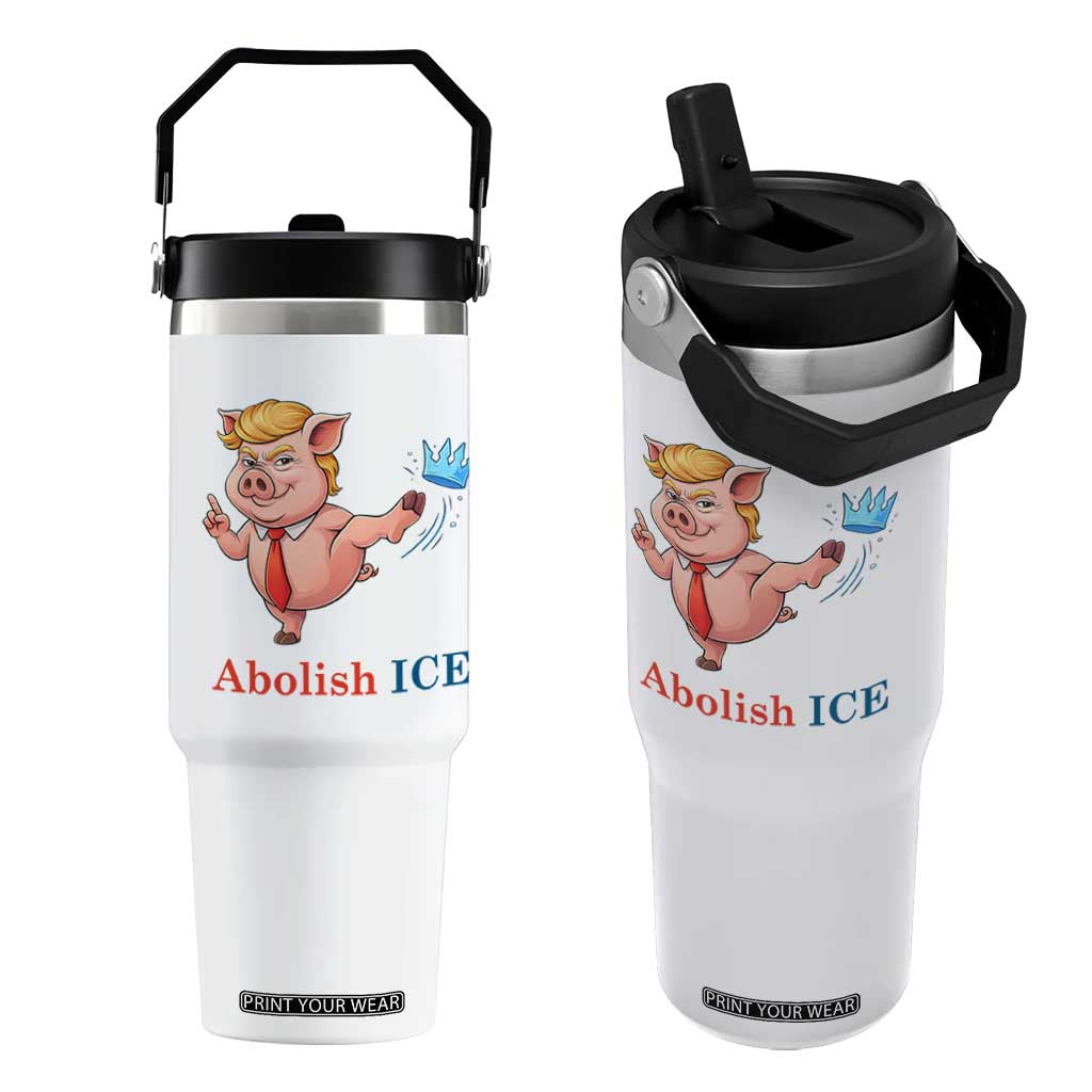 Protest Pig Kicking Icy Crown Flip Straw Tumbler Political Humor Gift TS12 One Size: 30 oz White Print Your Wear