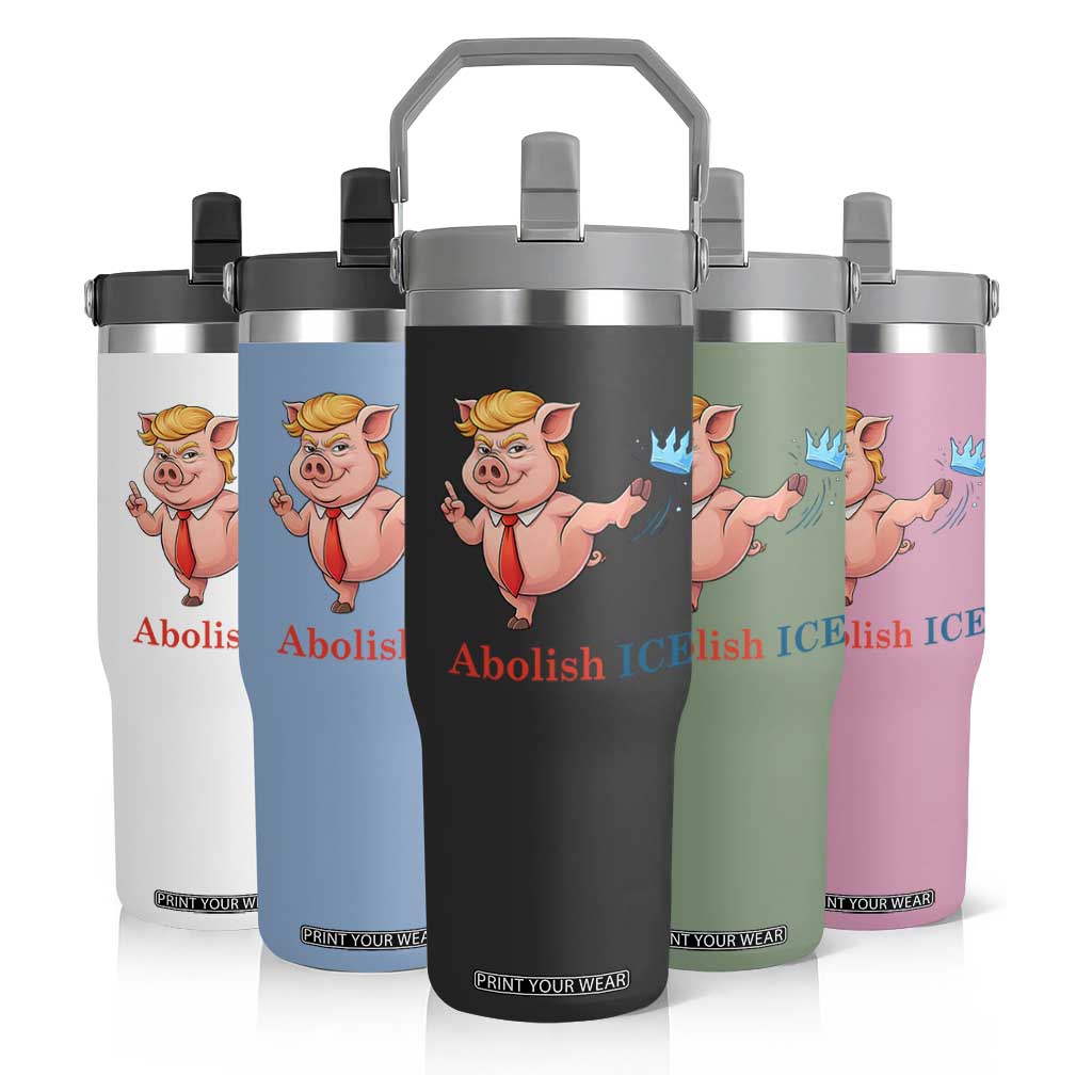 Protest Pig Kicking Icy Crown Flip Straw Tumbler Political Humor Gift TS12 Print Your Wear