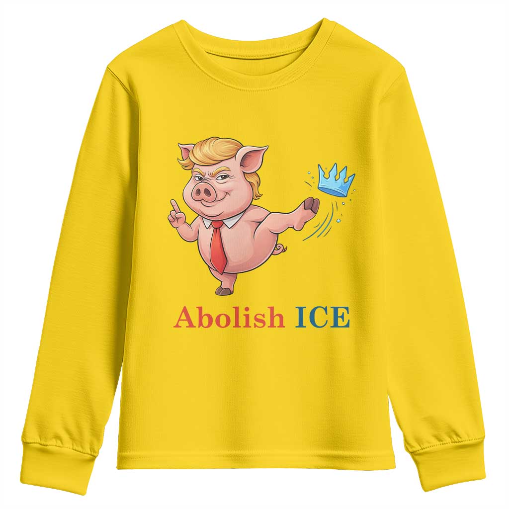 Protest Pig Kicking Icy Crown Youth Sweatshirt Political Humor Gift TS12 Daisy Print Your Wear