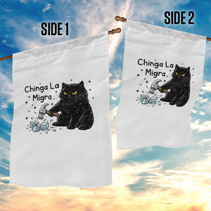 Chinga La Migra Garden Flag Funny Cat Immigration Support TS12 Print Your Wear
