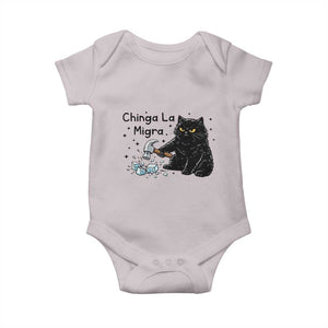 Chinga La Migra Baby Onesie Funny Cat Immigration Support TS12 Ice Gray Print Your Wear