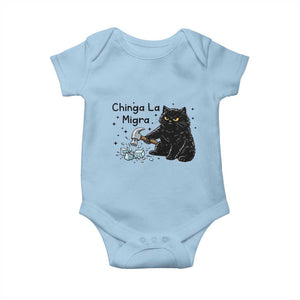 Chinga La Migra Baby Onesie Funny Cat Immigration Support TS12 Light Blue Print Your Wear