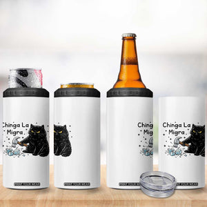 Chinga La Migra 4 in 1 Can Cooler Tumbler Funny Cat Immigration Support TS12 Print Your Wear