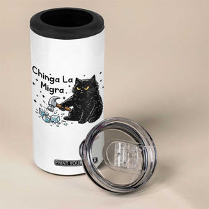 Chinga La Migra 4 in 1 Can Cooler Tumbler Funny Cat Immigration Support TS12 Print Your Wear
