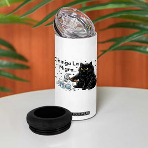 Chinga La Migra 4 in 1 Can Cooler Tumbler Funny Cat Immigration Support TS12 Print Your Wear