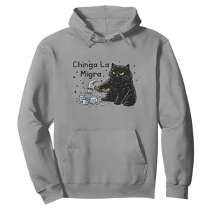 Chinga La Migra Hoodie Funny Cat Immigration Support TS12 Sport Gray Print Your Wear
