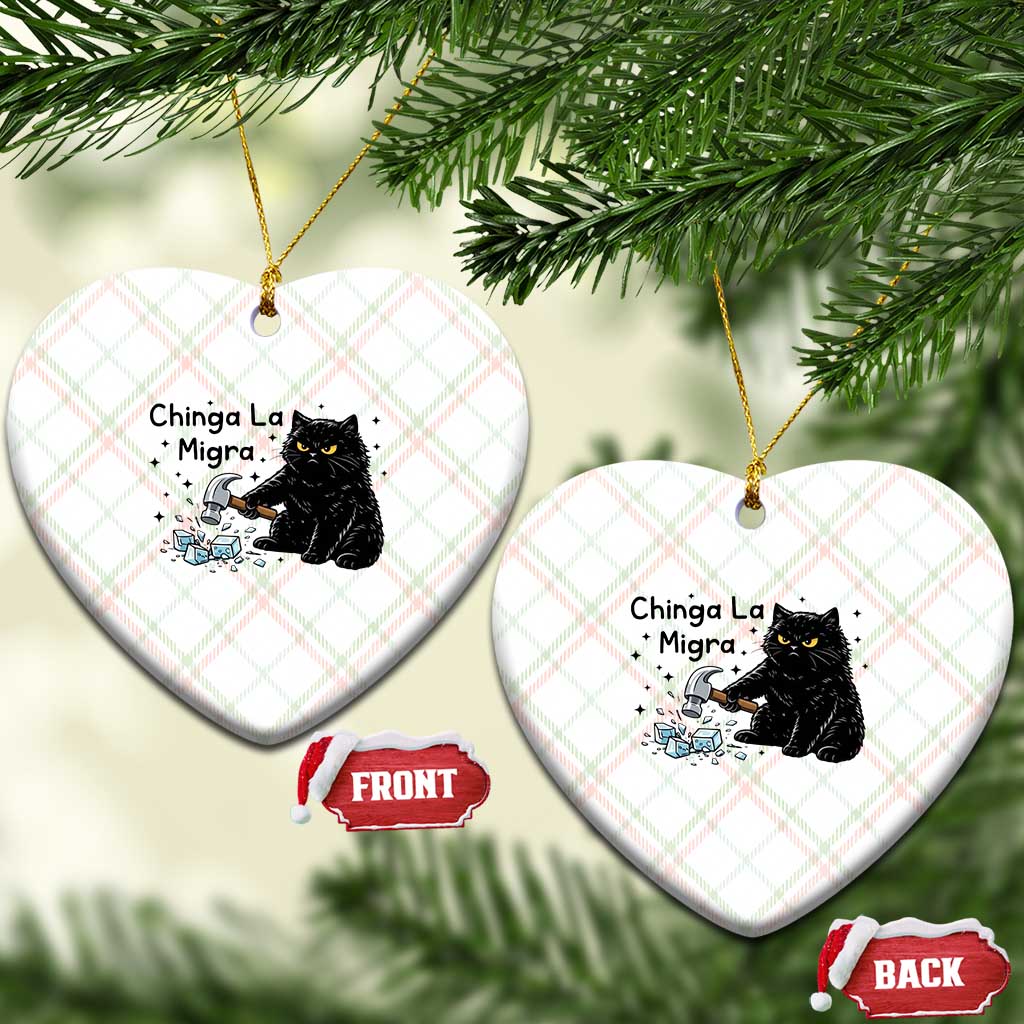 Chinga La Migra Ceramic Ornament Funny Cat Immigration Support TS12 Print Your Wear