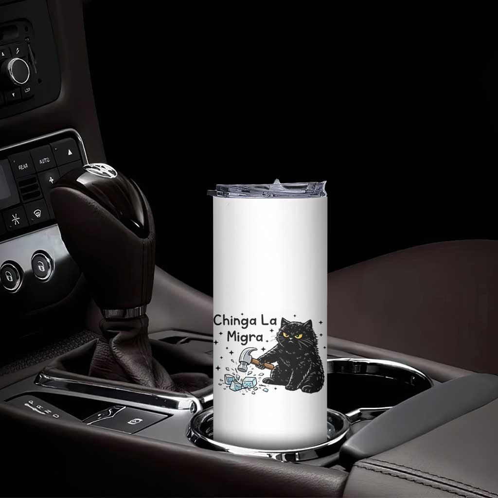 Chinga La Migra Skinny Tumbler Funny Cat Immigration Support TS12 Print Your Wear