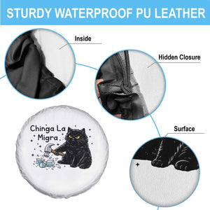 Chinga La Migra Spare Tire Cover Funny Cat Immigration Support TS12 Print Your Wear