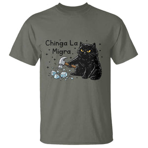 Chinga La Migra T Shirt Funny Cat Immigration Support TS12 Military Green Print Your Wear