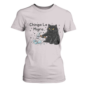 Chinga La Migra T Shirt For Women Funny Cat Immigration Support TS12 Ice Gray Print Your Wear