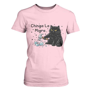 Chinga La Migra T Shirt For Women Funny Cat Immigration Support TS12 Light Pink Print Your Wear