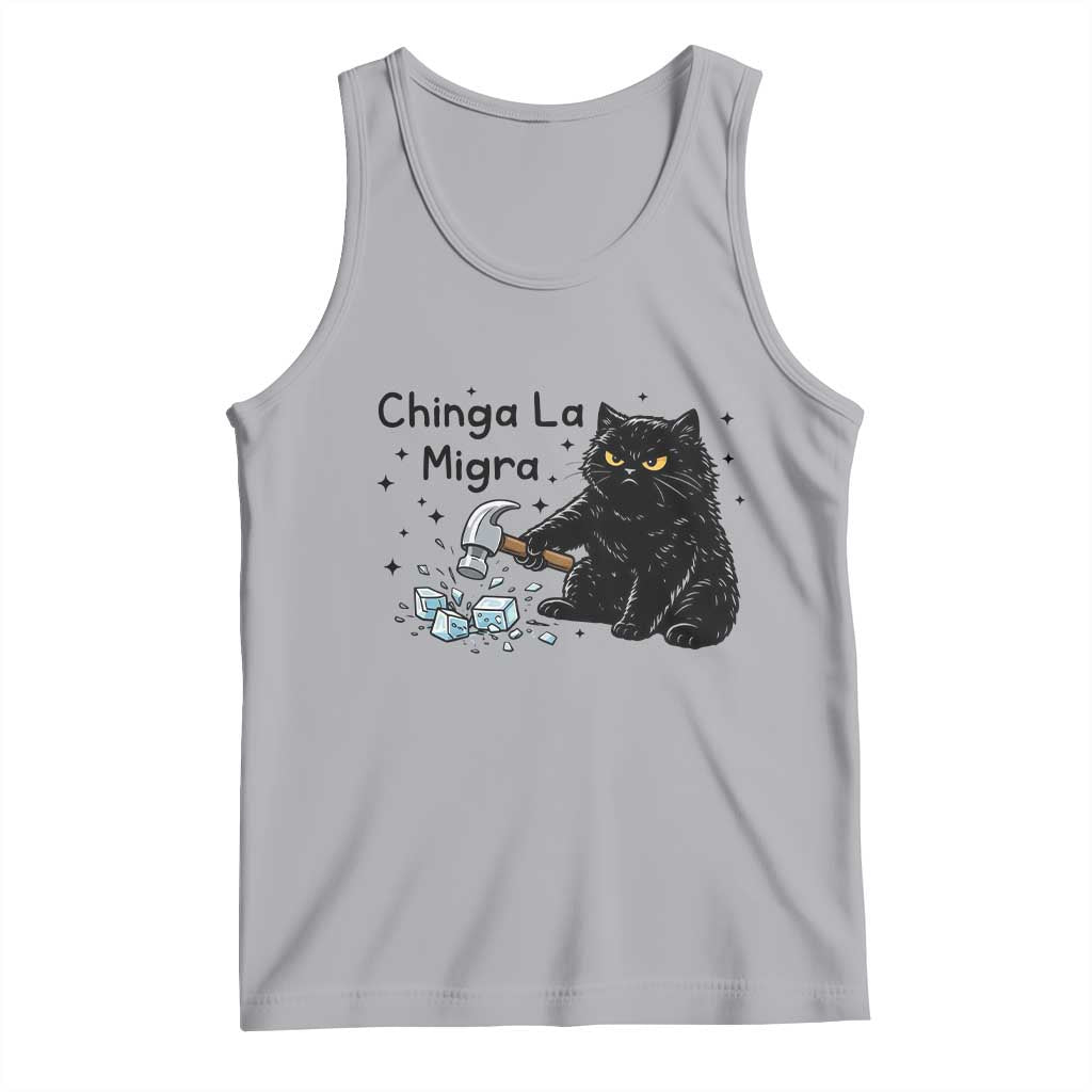 Chinga La Migra Tank Top Funny Cat Immigration Support TS12 Athletic Heather Print Your Wear